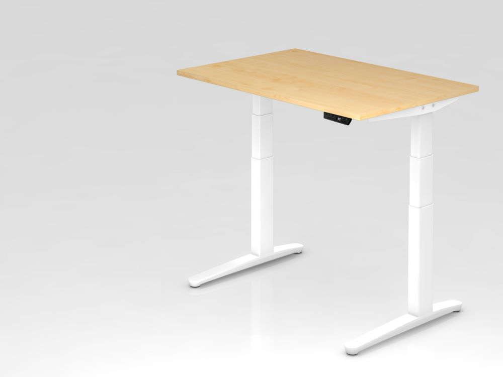 Produktbild Hammerbacher Sitz-Steh-Schreibtisch 120 x 80 cm Ahornplatte 25 mm