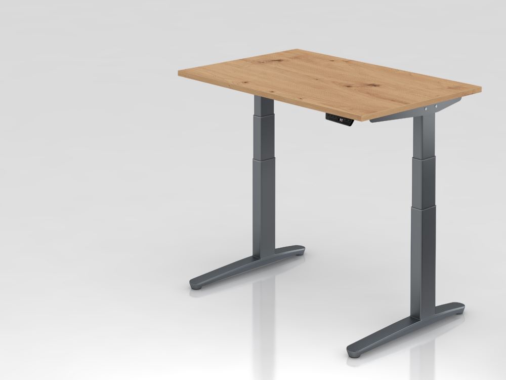 Produktbild Hammerbacher Sitz-Steh-Schreibtisch Elektroantrieb 2-stufig 120 x 80 cm Asteiche
