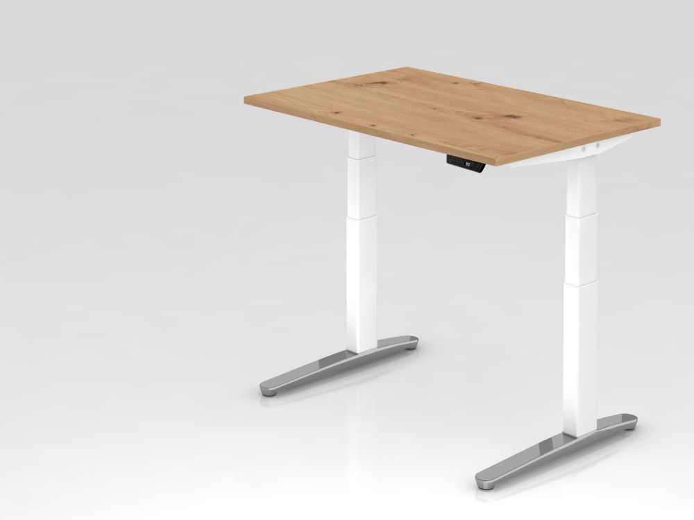 Produktbild Hammerbacher Sitz-Steh-Schreibtisch XBHM12 120 x 80 cm Platte Asteiche 25 mm