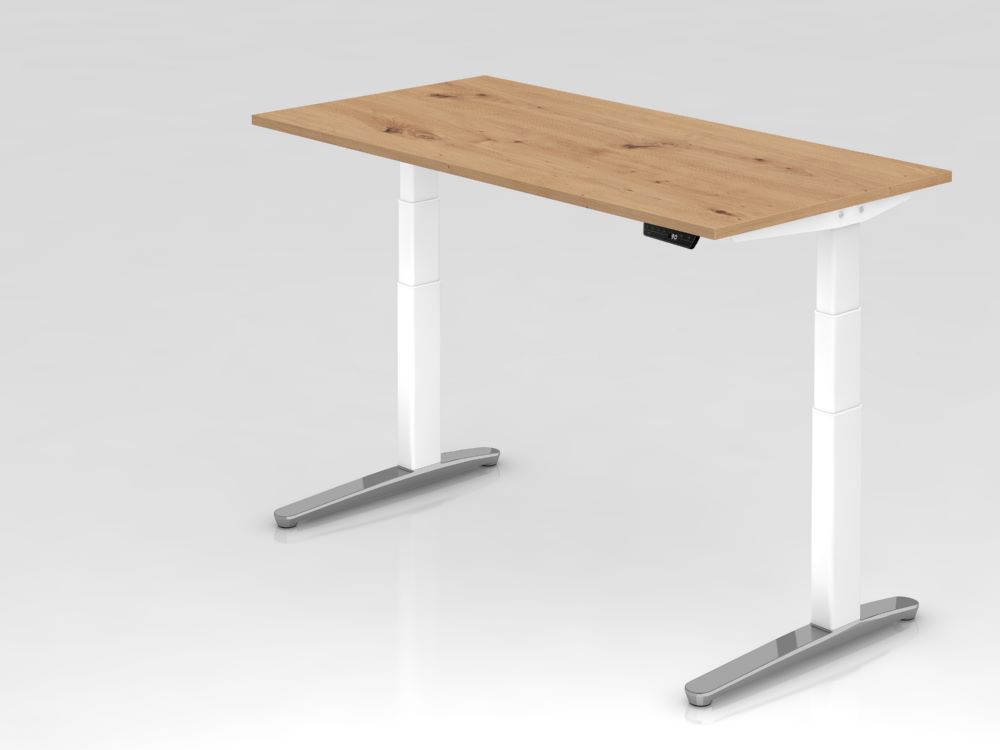 Produktbild Hammerbacher Sitz-Steh-Schreibtisch XBHM16 160 x 80 cm Arbeitshöhe 65-130 cm