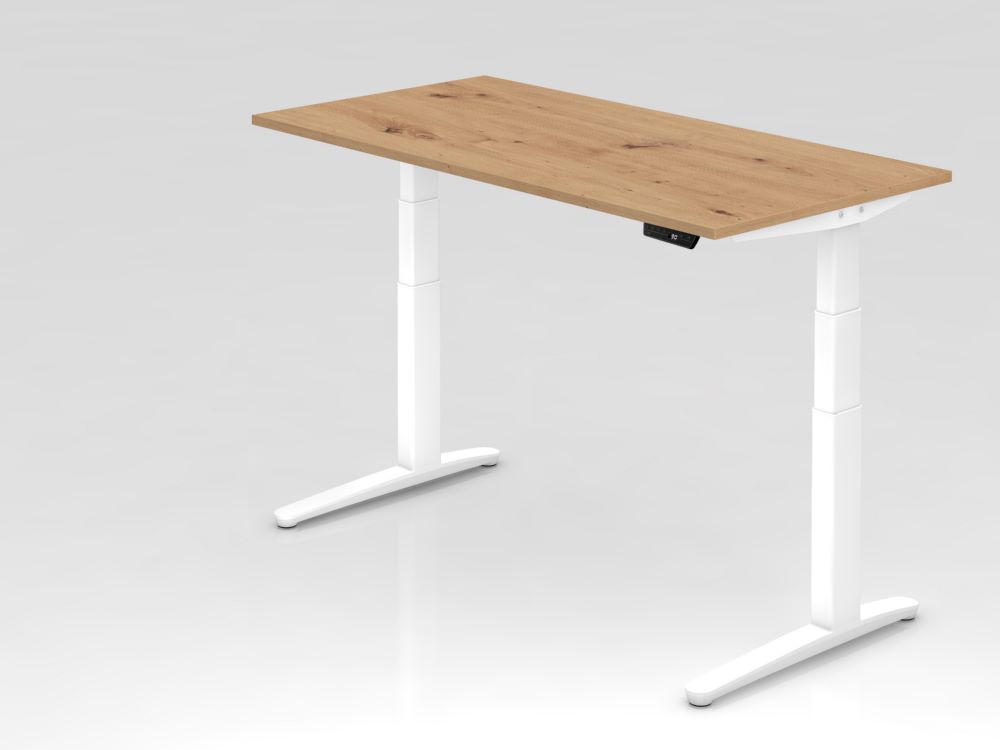 Produktbild Hammerbacher Sitz-Steh-Schreibtisch 160 x 80 cm Platte Asteiche 25 mm 