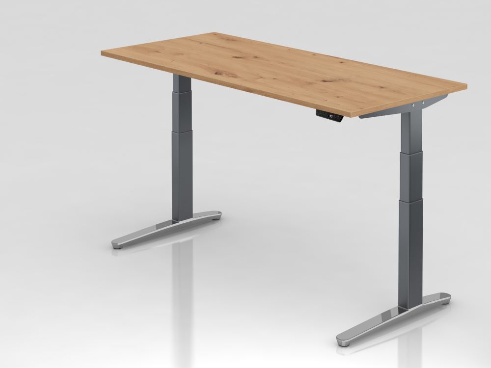 Produktbild Hammerbacher Sitz-Steh-Schreibtisch XBHM19 180 x 80 cm elektrisch höhenverstellbar