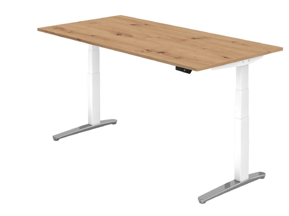 Produktbild Hammerbacher XBHM2E Sitz-Steh-Schreibtisch 200 x 100 cm Asteiche Arbeitshöhe 65 - 130 cm