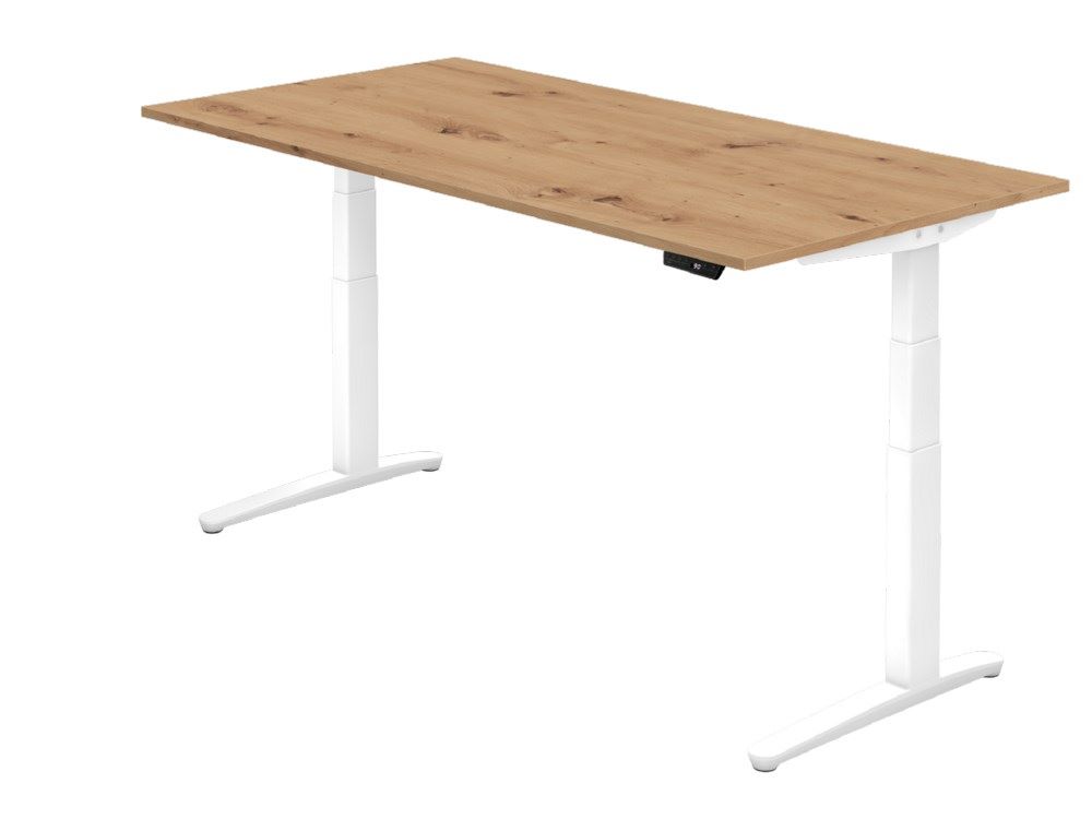 Produktbild Hammerbacher XBHM2E Sitz-Steh-Schreibtisch 200 x 100 cm Asteiche Arbeitshöhe 65 - 130 cm