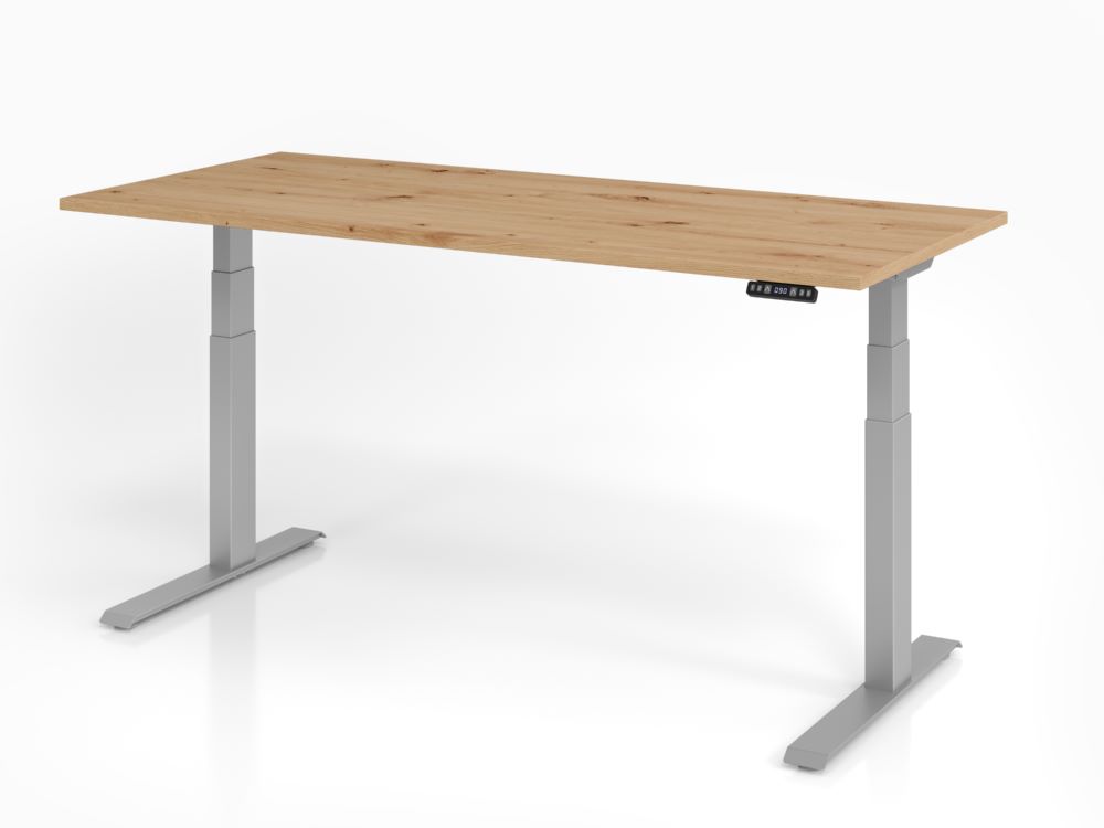 Produktbild Hammerbacher Sitz Steh Schreibtisch 180 x 80 cm Asteiche