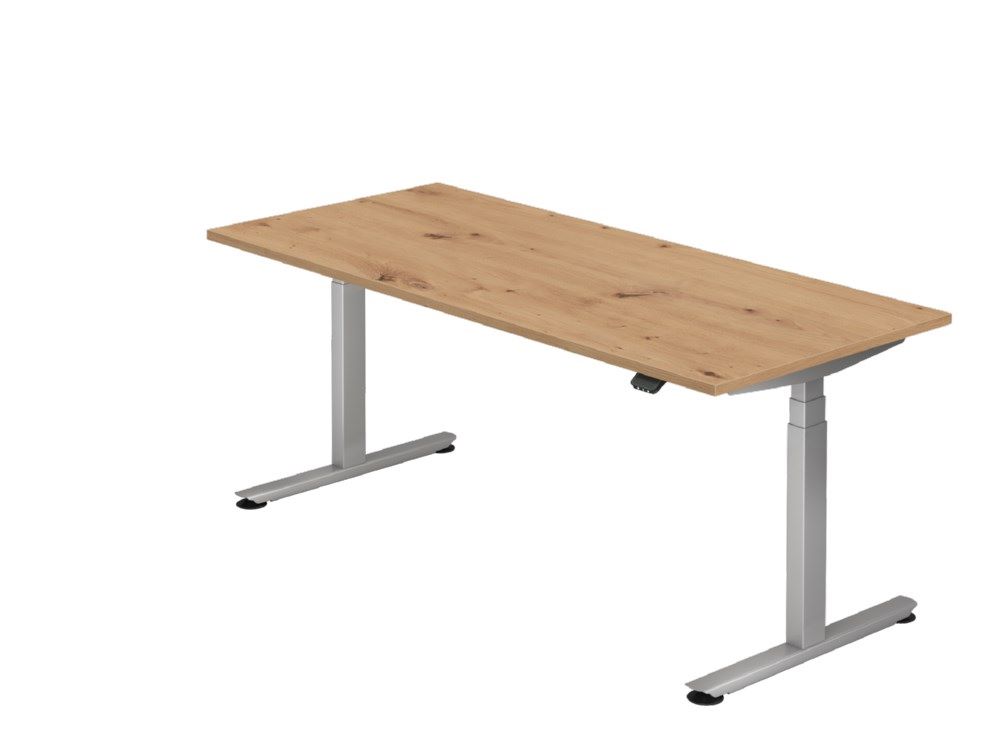 Produktbild Hammerbacher XDLB19 Sitz-Steh-Schreibtisch Elektroantrieb 2 stufig 180 x 80 cm Asteiche
