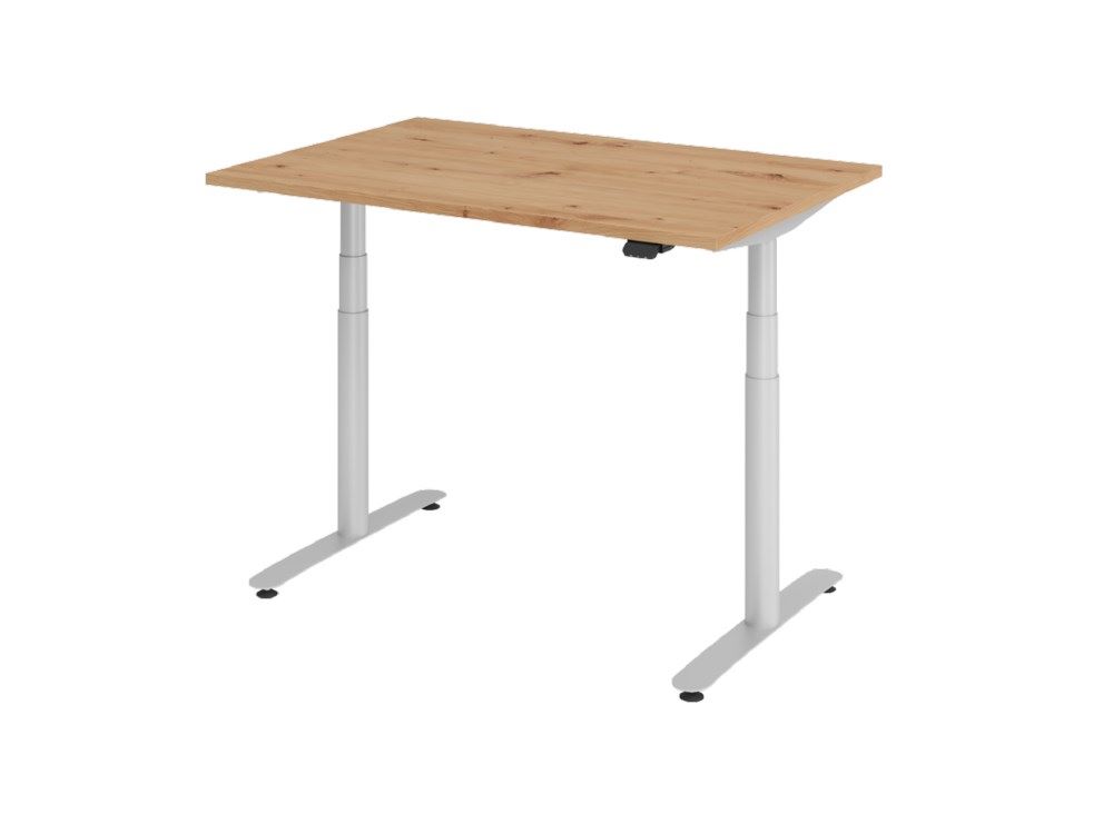 Produktbild Hammerbacher Sitz-Steh-Schreibtisch 120 x 80 cm Asteiche Elektroantrieb 2 stufig