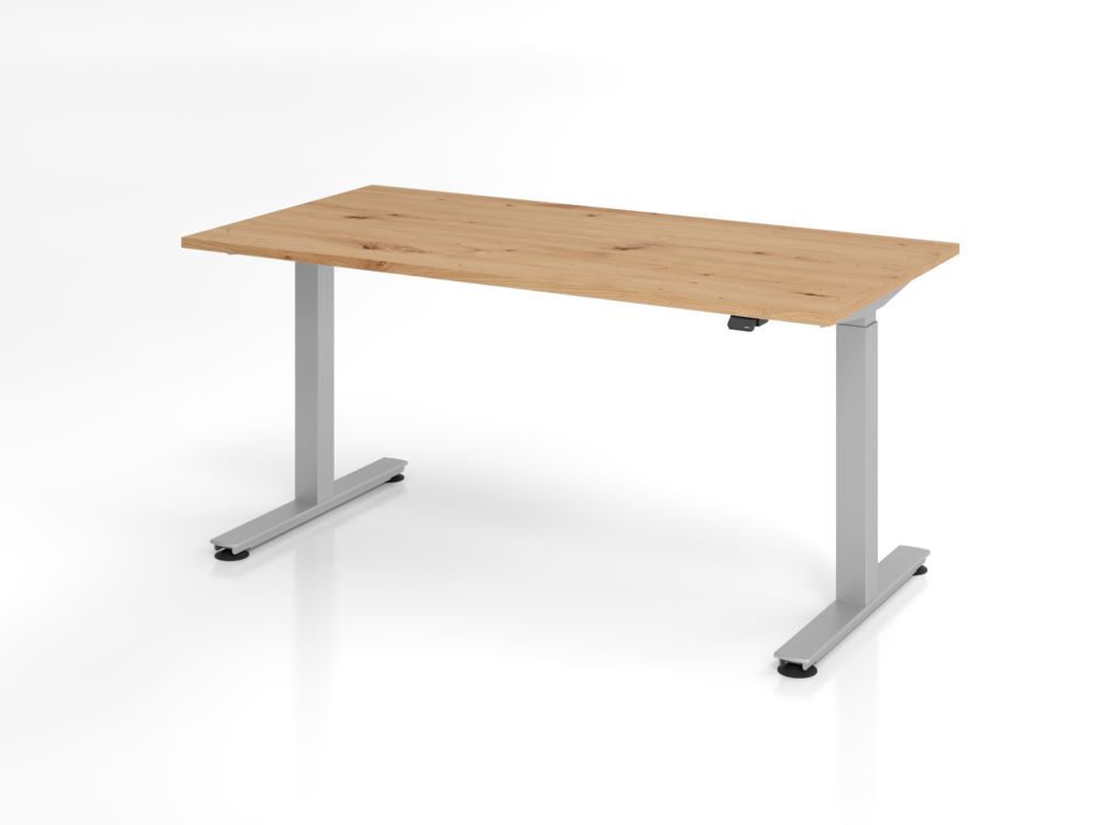 Produktbild Hammerbacher Sitz-Steh Schreibtisch Höhe 71 - 120 cm Asteiche 160 x 80 cm
