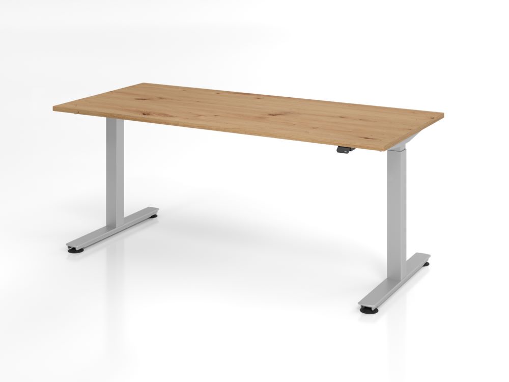 Produktbild Hammerbacher Sitz-Steh Schreibtisch Elektroantrieb 180 x 80 cm Asteiche