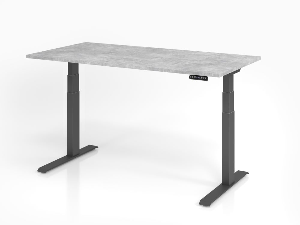 Produktbild Hammerbacher Sitz-Steh-Schreibtisch 160 x 80 cm Betonplatte 25 mm C-Fuß Graphit