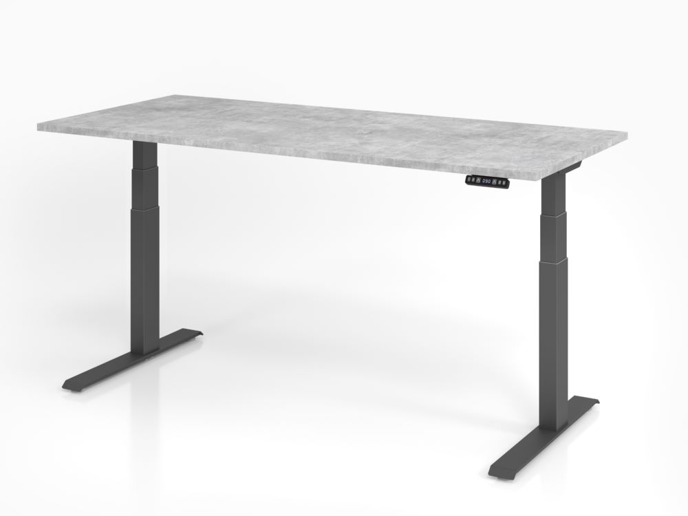 Produktbild Hammerbacher Sitz Steh Schreibtisch Elektroantrieb 180 x 80 cm Beton C-Fuß Gestell Graphit