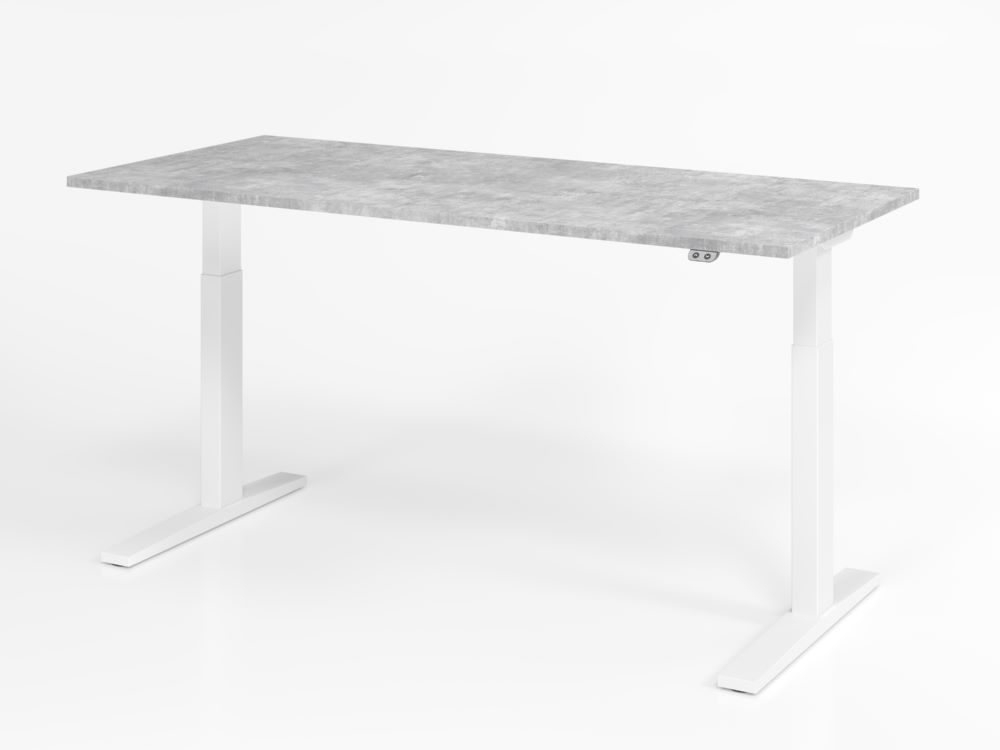 Produktbild Hammerbacher Sitz Steh Schreibtisch 180 x 80 cm Beton Platte 25 mm