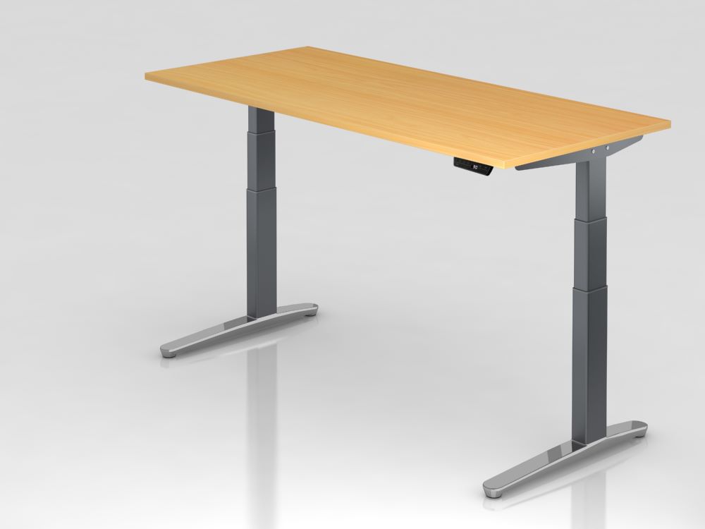 Produktbild Hammerbacher Sitz-Steh-Schreibtisch Arbeitshöhe 65 - 130 cm höhenverstellbar 180 x 80 cm