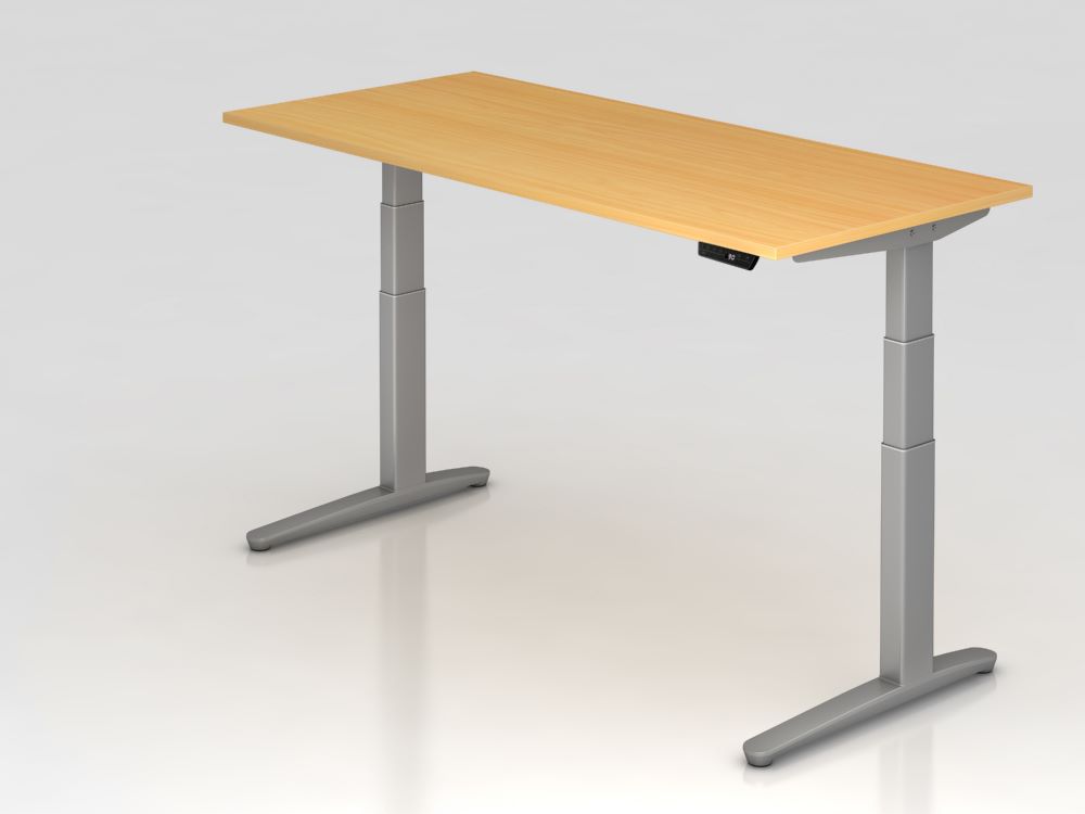 Produktbild Hammerbacher Sitz-Steh-Schreibtisch 180 x 80 cm Platte Buche 25 mm
