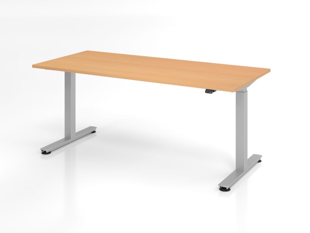 Produktbild Hammerbacher Sitz Steh Schreibtisch XMST19 180 x 80 cm Buche elektrisch höhenverstellbar