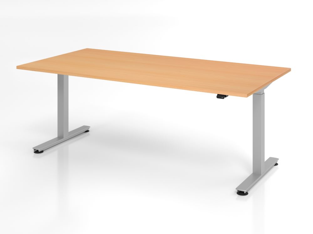 Produktbild Hammerbacher Sitz Steh Schreibtisch XMST2E 200 x 100 cm Buche Elektroantrieb 