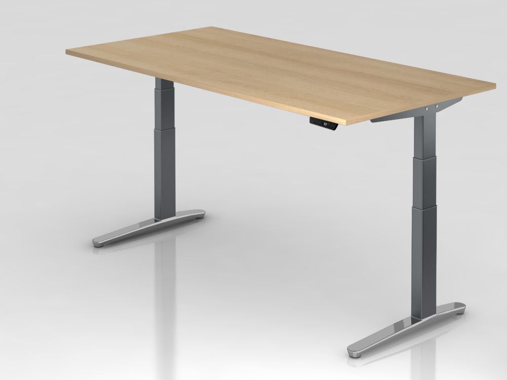 Produktbild Hammerbacher Sitz-Steh-Schreibtisch 200 x 100 cm Eiche 25 mm höhenverstellbar