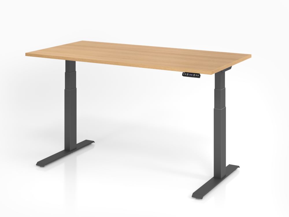 Produktbild Hammerbacher XDKB16 Sitz-Steh-Schreibtisch 160 x 80 cm Eiche