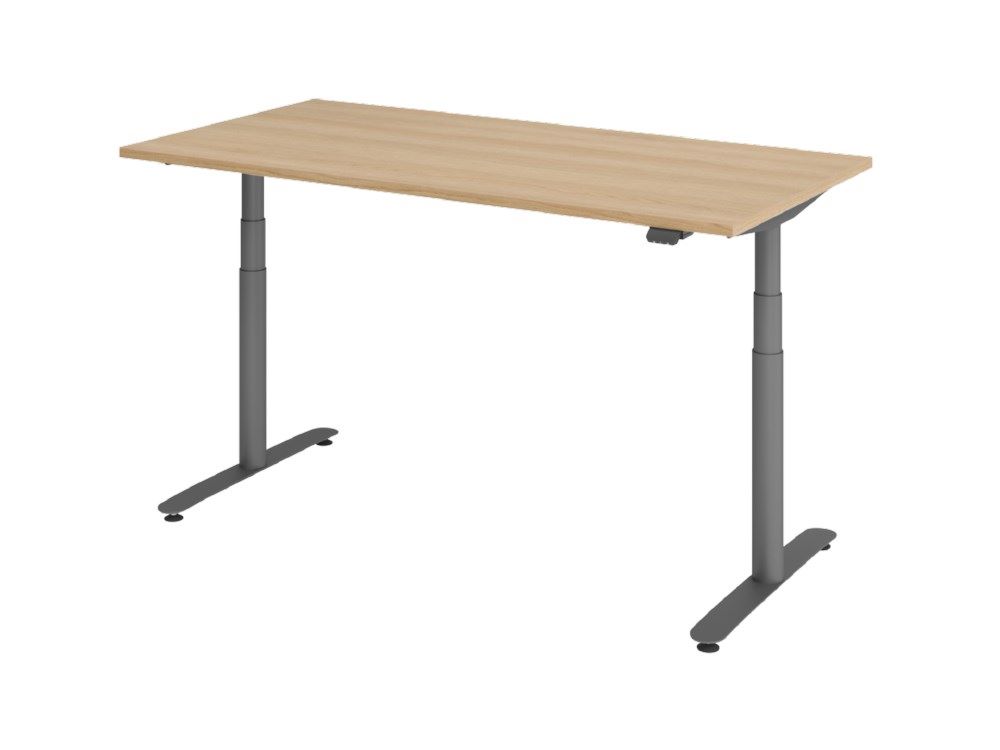 Produktbild Hammerbacher Sitz-Steh-Schreibtisch Elektroantrieb 2-stufig 160 x 80 cm Eiche