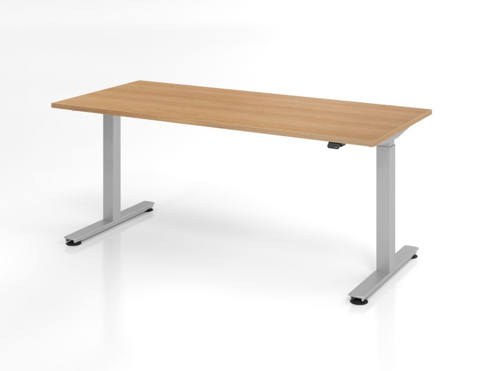 Produktbild Hammerbacher Sitz-Steh Schreibtisch XMST19 180 x 80 cm Eiche Elektroantrieb 1-stufig
