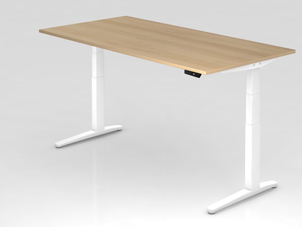 Produktbild Hammerbacher Sitz-Steh-Schreibtisch 200 x 100 cm Eiche höhenverstellbar