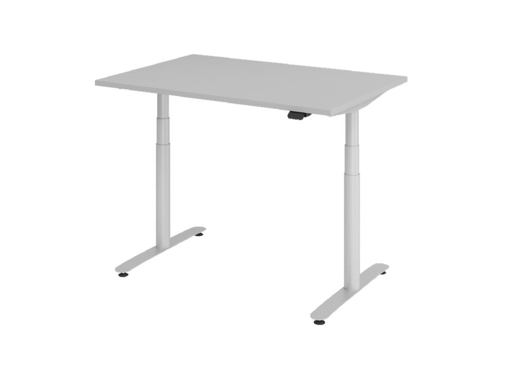 Produktbild Hammerbacher Sitz-Steh-Schreibtisch Elektrisch stufenlos höhenverstellbar 120 x 80 cm Grau