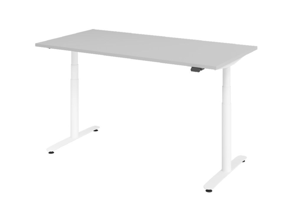Produktbild Hammerbacher Sitz-Steh-Schreibtisch 160 x 80 cm Grau Arbeitshöhe 63 - 167 cm