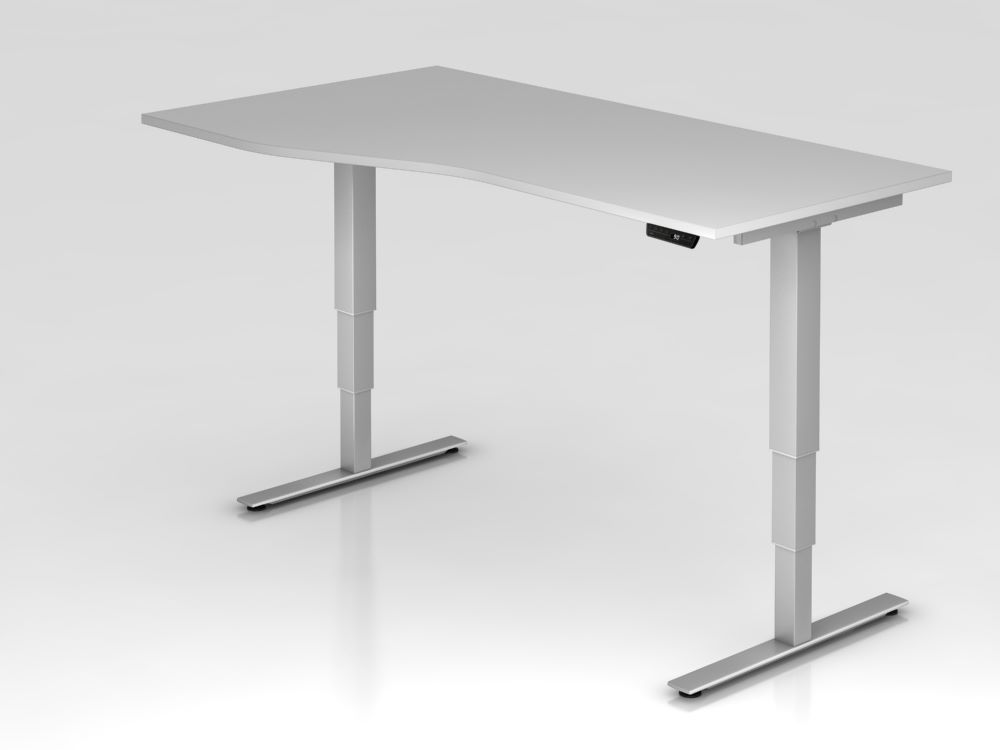 Produktbild Hammerbacher Sitz Steh Schreibtisch 180 x 100 / 80cm Grau Elektroantrieb 2-stufig