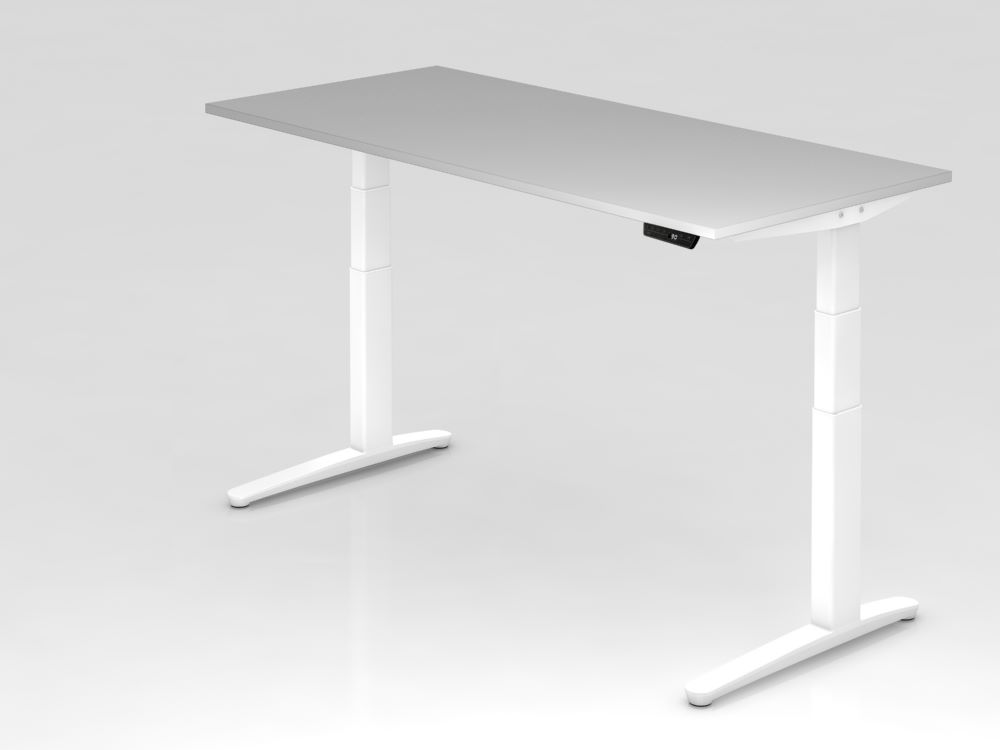 Produktbild Hammerbacher Sitz-Steh-Schreibtisch 180 x 80 cm Grau Elektroantrieb 2-stufig