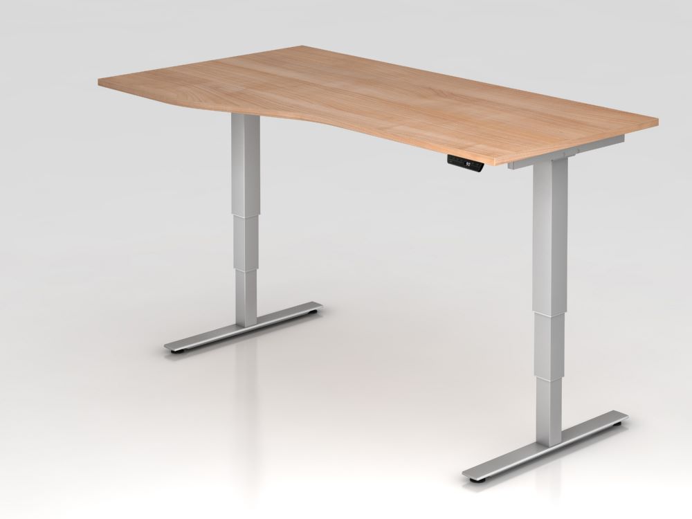 Produktbild Hammerbacher Sitz-Steh-Schreibtisch Elektroantrieb 2-stufig 180 x 100 / 80 cm Nussbaum