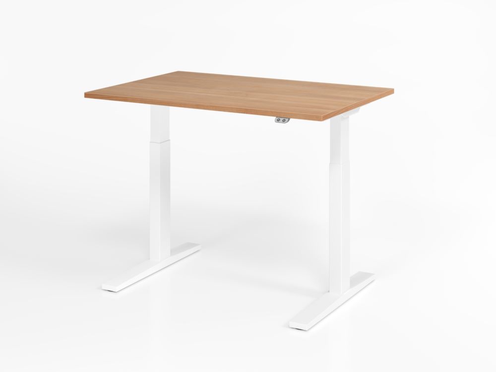 Produktbild Hammerbacher Sitz Steh Schreibtisch 120 x 80 cm Nussbaum Elektroantrieb 1-stufig Platte 25 mm