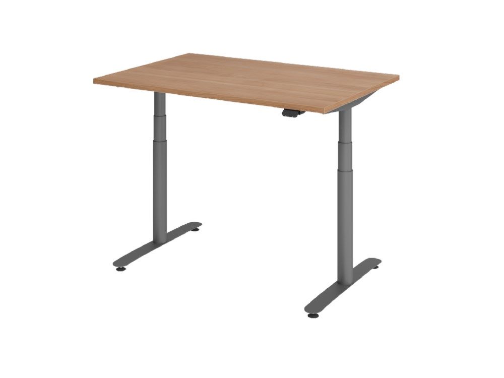 Produktbild Hammerbacher itz-Steh-Schreibtisch 120 x 80 cm Nussbaum