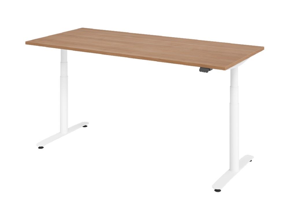 Produktbild Hammerbacher Sitz-Steh-Schreibtisch 180 x 80 cm Arbeitshöhe 63 - 197 cm Nussbaum