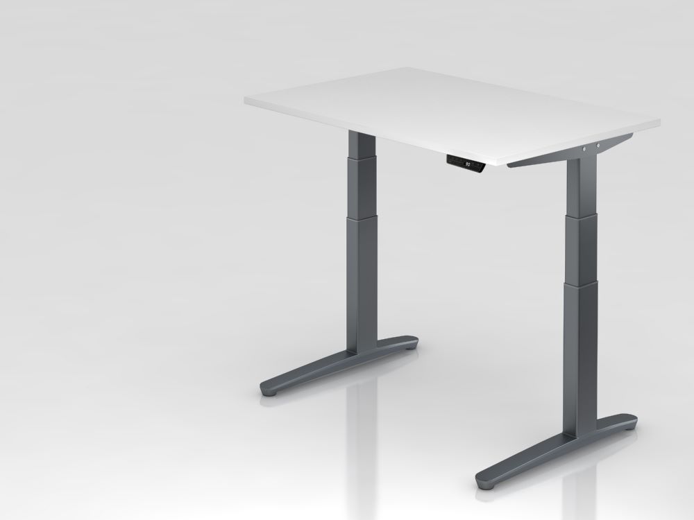 Produktbild Hammerbacher Sitz-Steh-Schreibtisch 120 x 80 cm Weiß