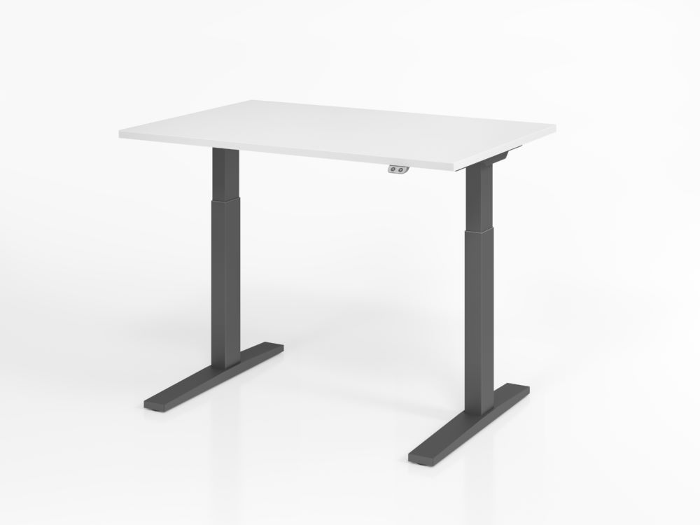 Produktbild Hammerbacher Sitz - Steh - Schreibtisch XMKA12 120 x 80 cm Weiß elektrisch 
