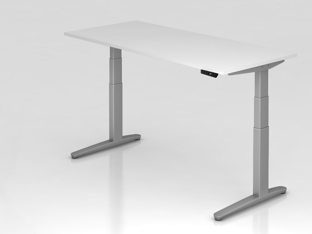 Produktbild Hammerbacher Sitz-Steh-Schreibtisch XBHM19 180 x 80 cm Platte Weiß 25 mm