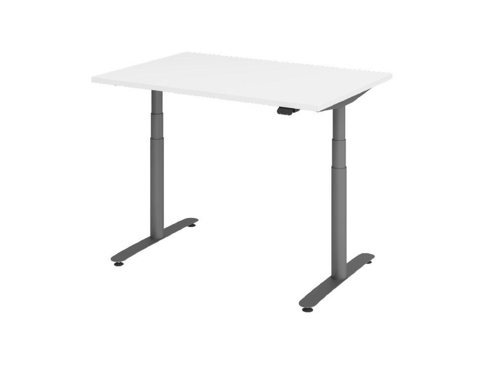 Produktbild Hammerbacher Sitz-Steh-Schreibtisch 120 x 80 cm Weiß