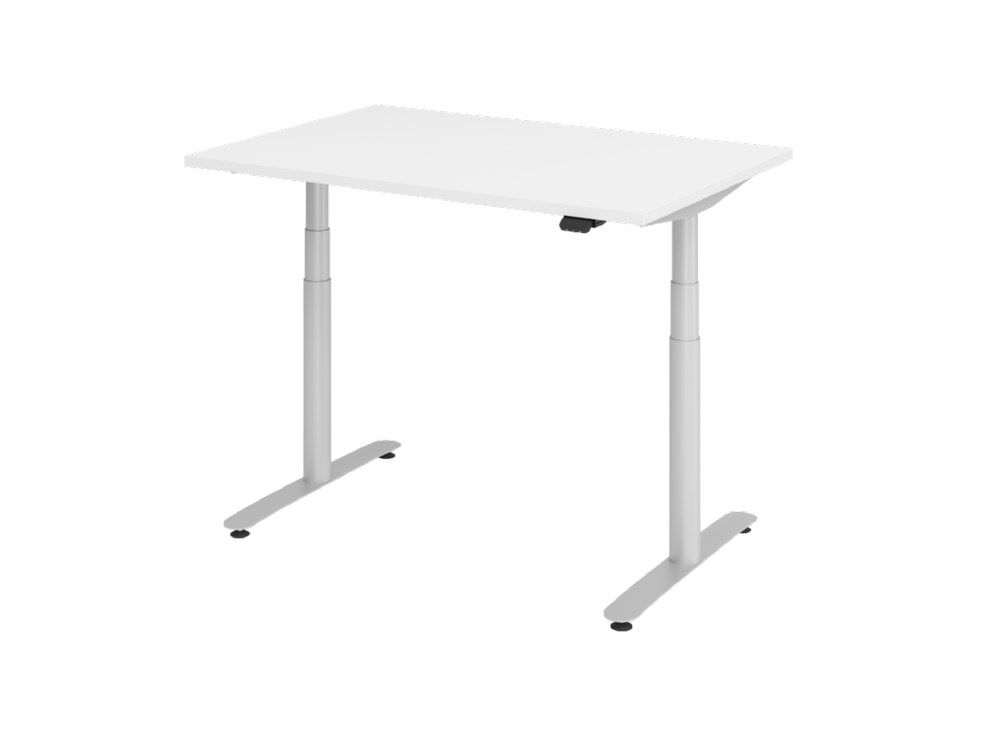 Produktbild Hammerbacher Sitz-Steh-Schreibtisch Elektroantrieb 2-stufig 120 x 80 cm Weiß