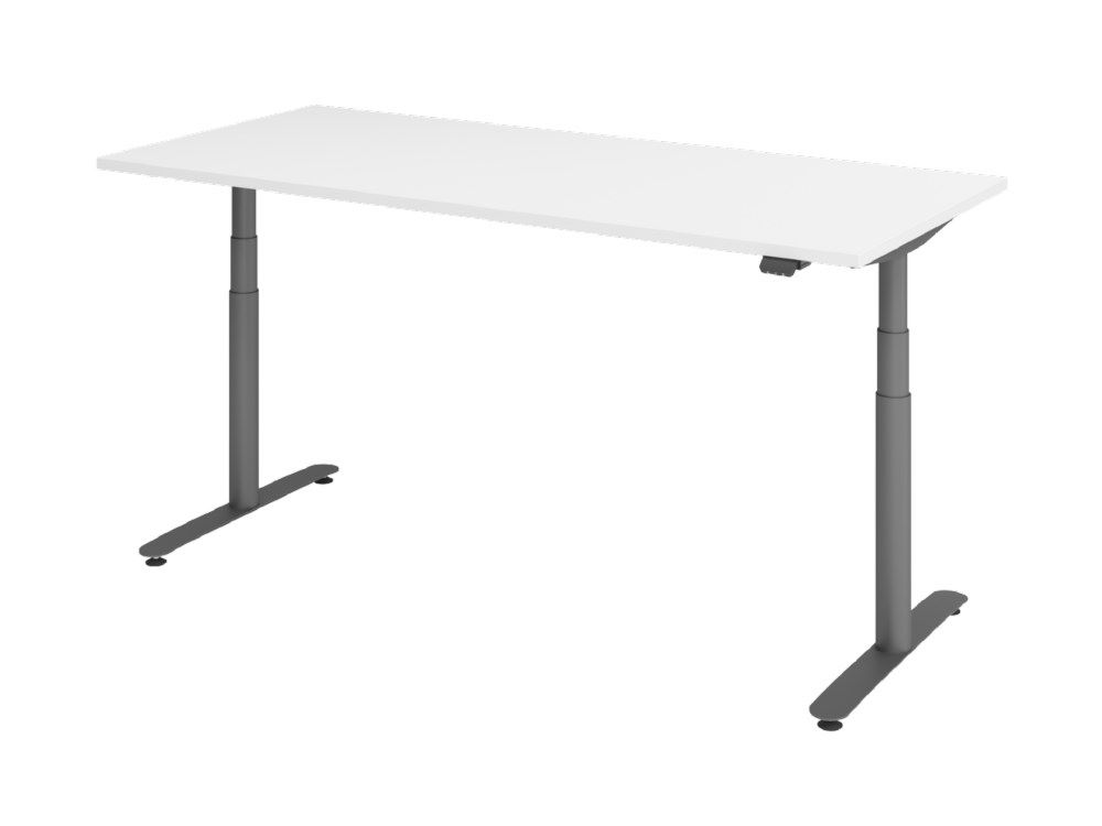 Produktbild Hammerbacher Sitz-Steh-Schreibtisch mit Elektroantrieb 180 x 80 cm Weiß Arbeitshöhe 63 - 197