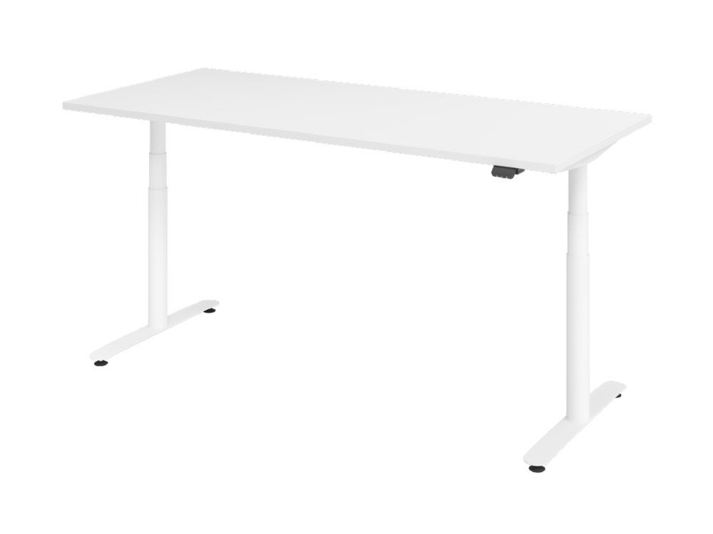 Produktbild Hammerbacher XDLR19 Sitz-Steh-Schreibtisch 180 x 80 cm Weiß T-Fuß in Weiß Elektroantrieb