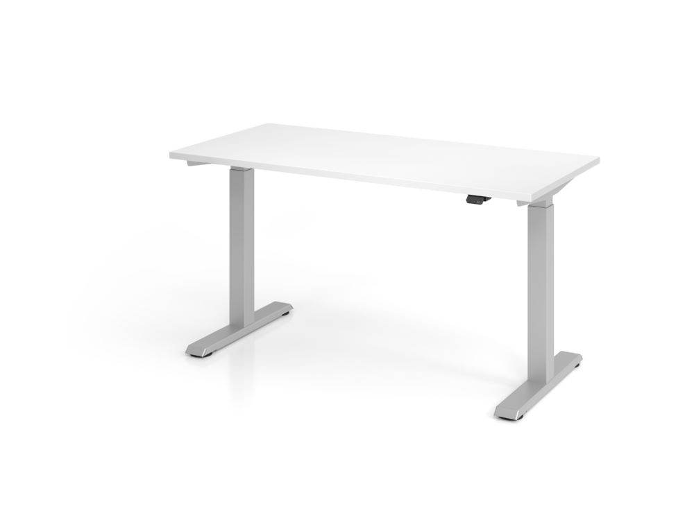 Produktbild Hammerbacher Sitz-Steh Schreibtisch XMST614 140 x 67 cm Platte Weiß 25 mm