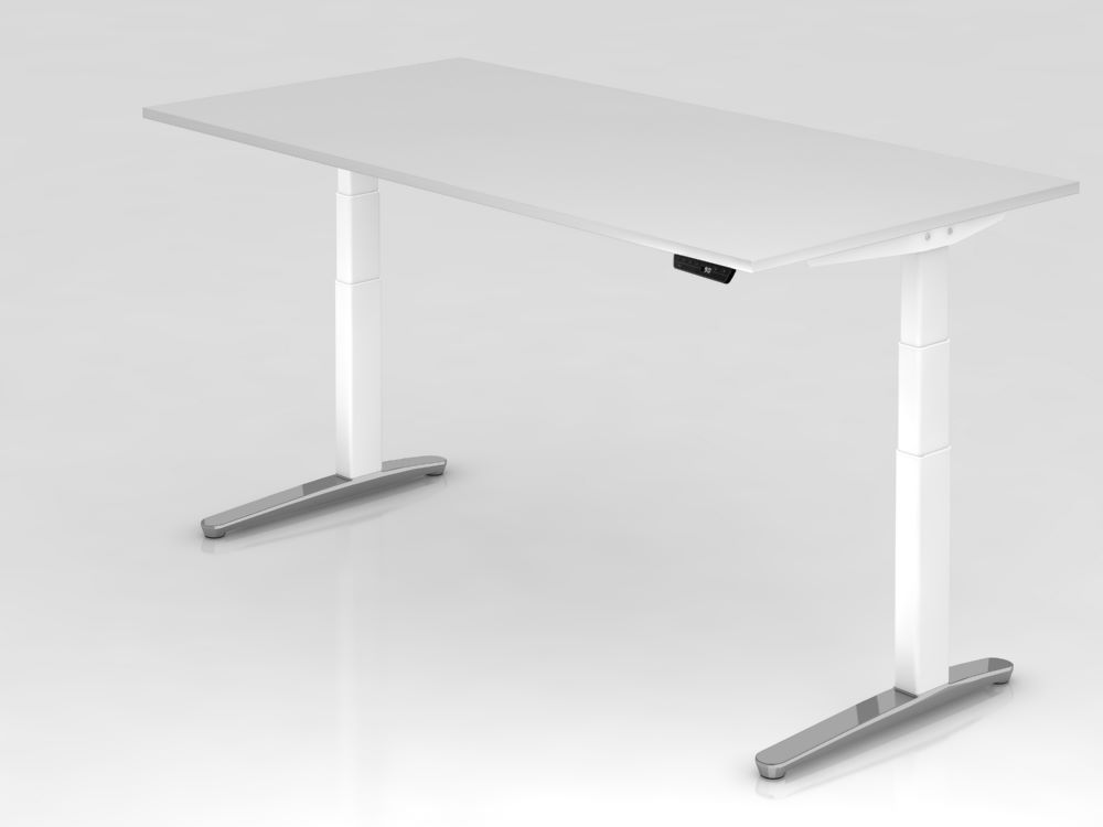 Produktbild Hammerbacher Sitz-Steh-Schreibtisch Höhe 65 - 130 cm 200 x 100 cm Weiß