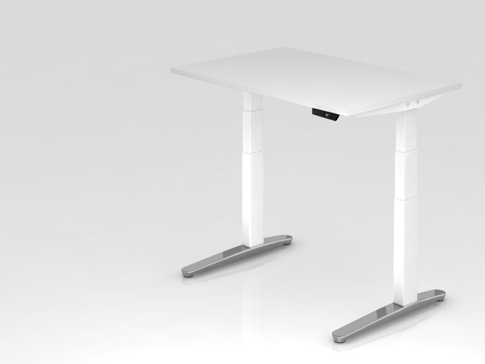 Produktbild Hammerbacher Sitz-Steh-Schreibtisch XBHM12 elektrisch 120 x 80 cm Weiß