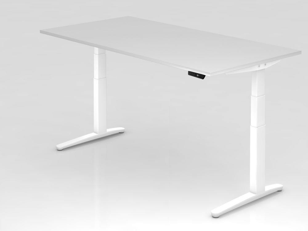 Produktbild Hammerbacher Sitz Steh-Schreibtisch 200 x 100 cm Weiß Elektroantrieb 2-stufig