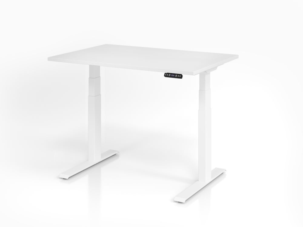 Produktbild Hammerbacher Sitz-Steh-Schreibtisch XDKB12 120 x 80 cm Weiß Platte 25 mm