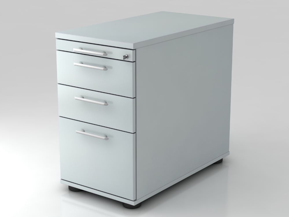 Produktbild Hammerbacher Standcontainer 42,8 x 80 cm Farbe Grau 2 Schubladen je 25 kg RE