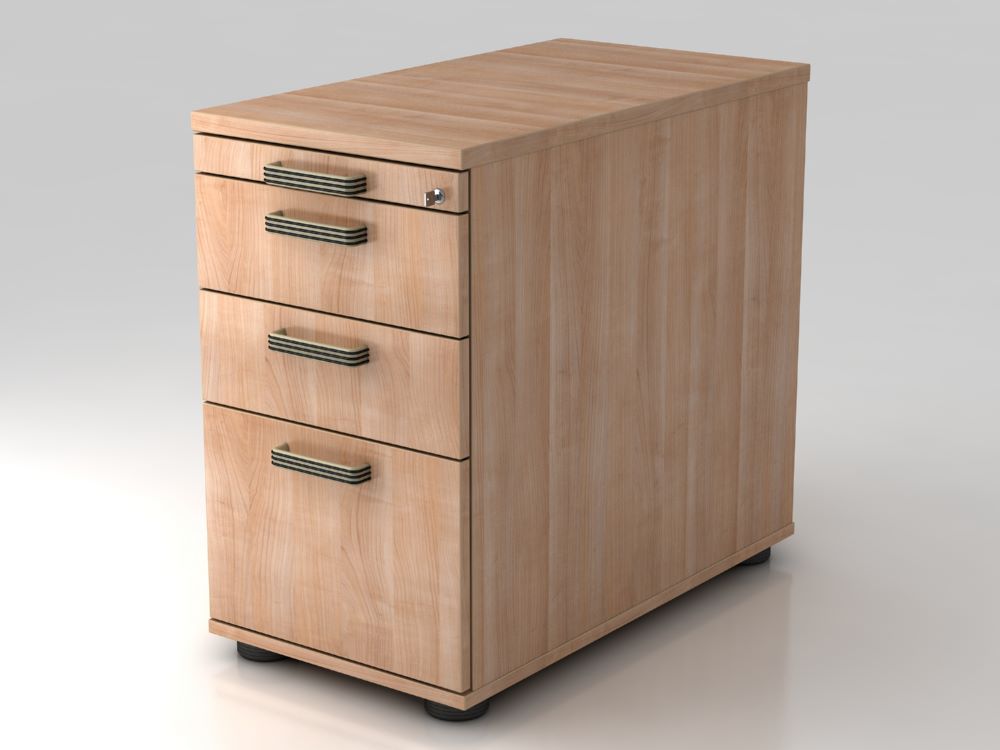 Produktbild Hammerbacher Standcontainer 42,8 x 80 cm 2 Schubladen je 25 kg Last Nussbaum