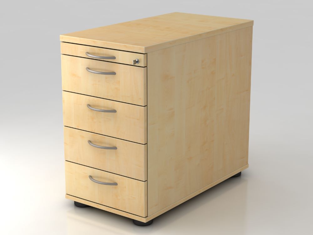 Produktbild Hammerbacher Standcontainer Ahorn 42,8 x 80 cm 4 Schubladen mit Schloss BM
