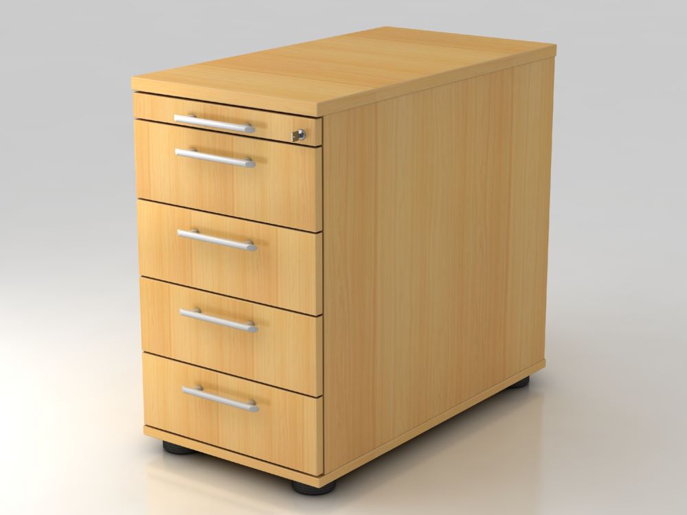 Produktbild Hammerbacher Standcontainer 4 Schubaden Schloss RE Buche 42,8 x 80 cm