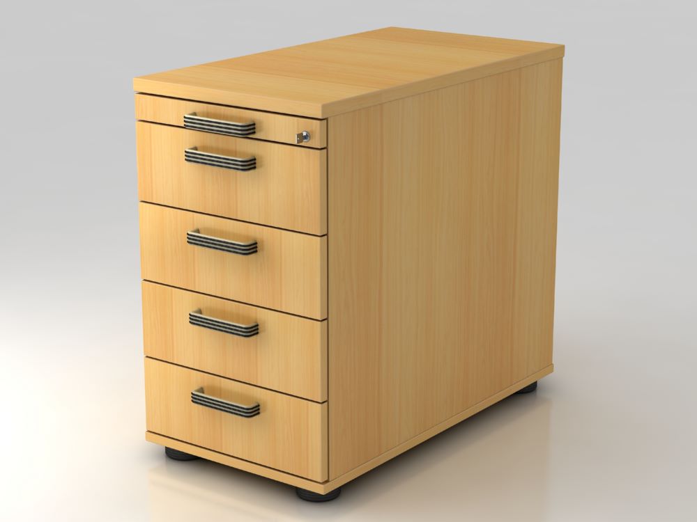 Produktbild Hammerbacher Standcontainer 80 cm 4 Schubaden Schloss SG Buche